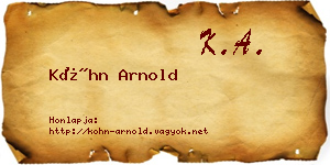 Kóhn Arnold névjegykártya